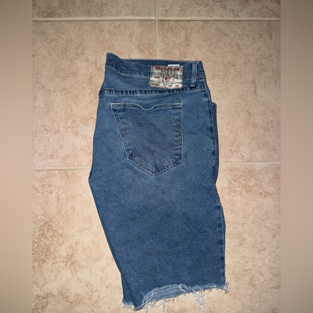 True Religion Blue Denim Shorts 36